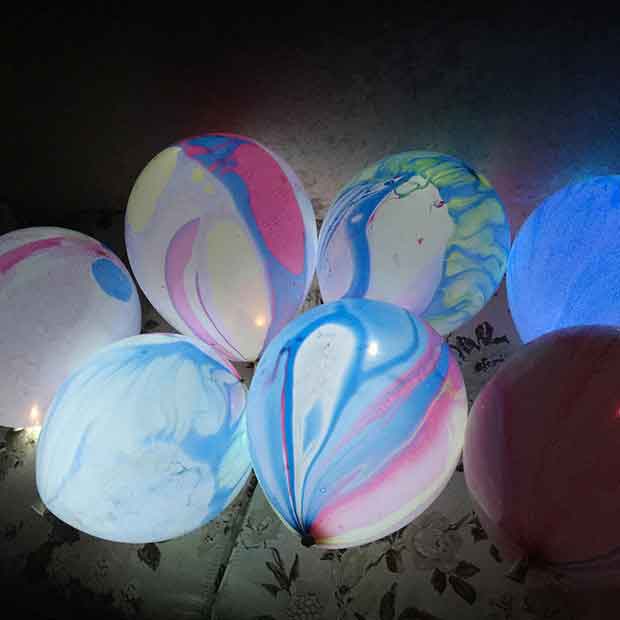 Ballonger LED marmorfärgade