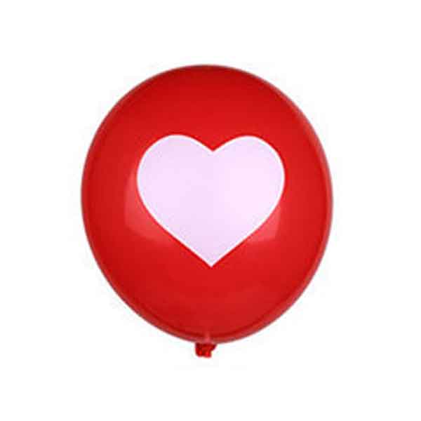 ballonger röda med vitt hjärta