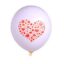 ballonger vita med många röda hjärtan