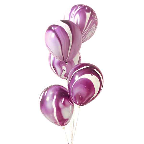 Ballonger med marmor mönster.