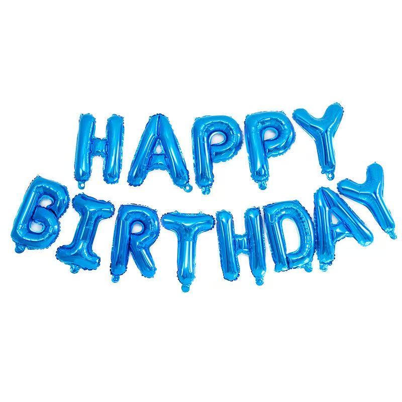 Happy birthday folieballonger mörkblå