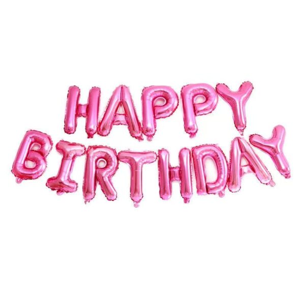Happy birthday folieballonger rosa