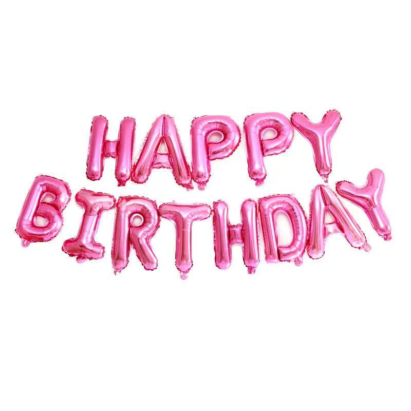 Happy birthday folieballonger rosa